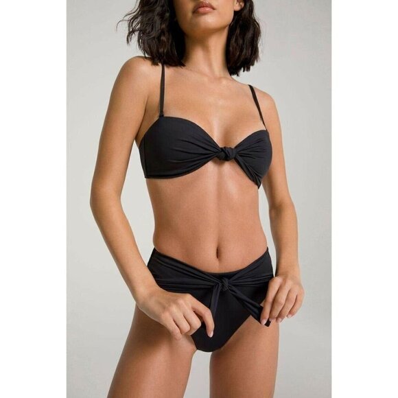 Good American Waist Cincher Bikini Bottom in Black 0 XSmall New swimsuit - Picture 12 of 12